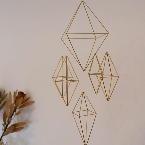 真鍮製のヒンメリモビール「浮遊する真鍮製ヒンメリ シャンデリア