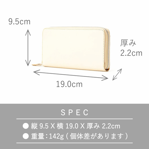 3日以内発送】背面ポケット付き！ヌメ革のラウンドファスナー長財布