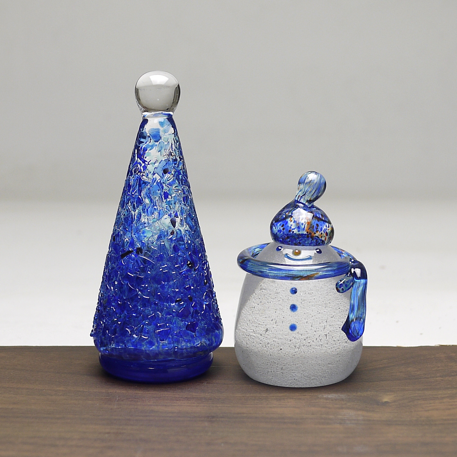 小スノーマンマフラー&ツリー　2点セット（青）