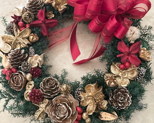 ベーシックカラーのクリスマスリース リース BrightBerry 通販 4844978