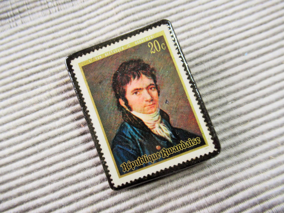 貝多芬郵票胸針3055 第2張的照片