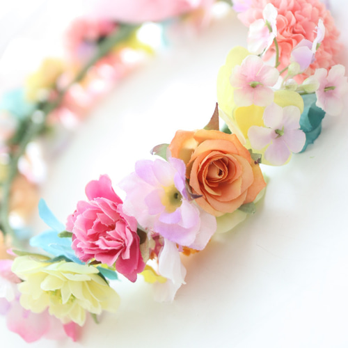 花冠 花かんむり レインボーカラー カラフル 結婚式 ブライダル