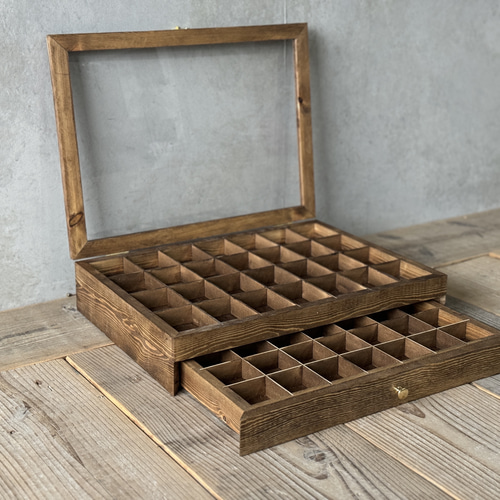 2段引き出し＆仕切り付き】セミオーダー可能 ショーケース