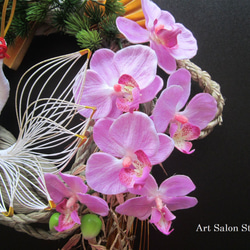胡蝶蘭と松と翔鶴のしめ飾り　LLサイズ 2枚目の画像
