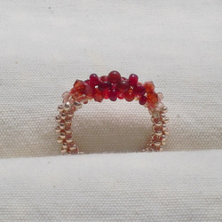 Candy cane Beads ring（赤メノウ） 3枚目の画像