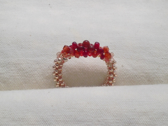 Candy cane Beads ring（赤メノウ） 3枚目の画像