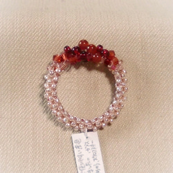 Candy cane Beads ring（赤メノウ） 4枚目の画像