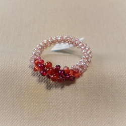 Candy cane Beads ring（赤メノウ） 2枚目の画像