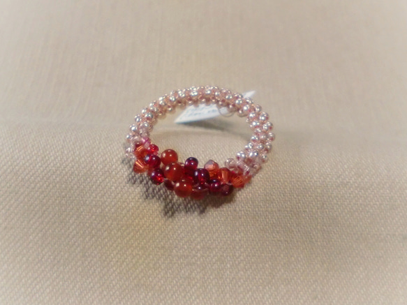 Candy cane Beads ring（赤メノウ） 2枚目の画像