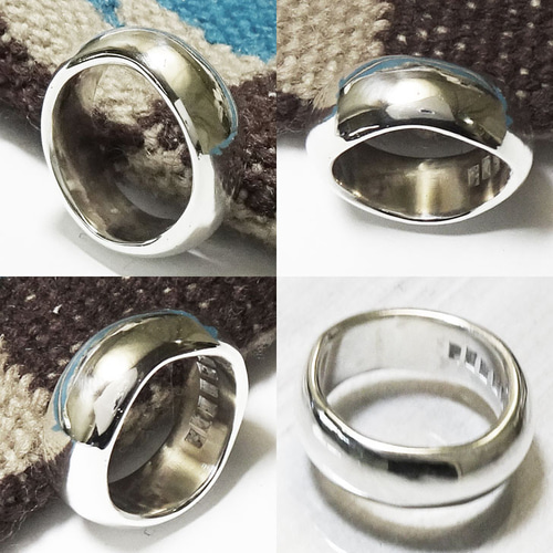 甲丸リング【受注制作】 溶解シルバー叩き 925【8号～30号まで