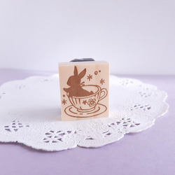 茶杯嬰兒兔子橡皮圖章*郵票 第5張的照片