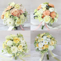 ブーケ ブートニア ヘアパーツ♡白ウエディングブーケ白ウェディング