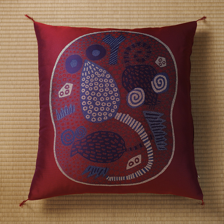 座布団カバー 【ねずみ】 正月 新年 お祝 祝寿 干支 十二支 子 モダン 祝事 金襴 八端判 59×63 ねずみ