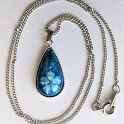 再販  七宝焼ペンダント「青い花」 2枚目の画像