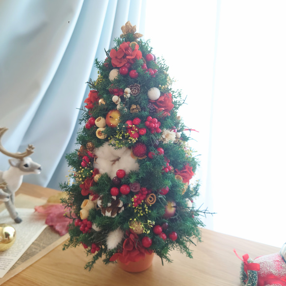 「Creema限定」　復刻、クリスマスツリー　ヒムロスギとたくさんの実と小花と 9枚目の画像