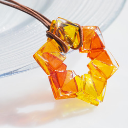 [特別]水晶玻璃「水晶[橘色]」項鍊[可以選擇顏色和繩子長度][客製]≪免運費≫ 第1張的照片