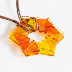 [特別]水晶玻璃「水晶[橘色]」項鍊[可以選擇顏色和繩子長度][客製]≪免運費≫ 第7張的照片