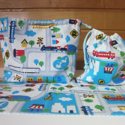 入園準備☆お弁当袋、コップ袋、ランチョンマット☆お魚柄 その他入園