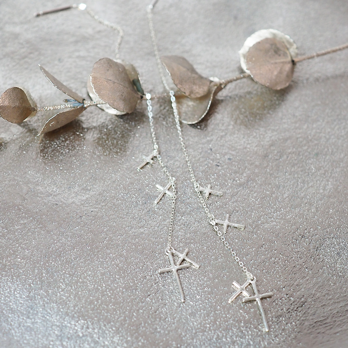 Star Cross pierced earring(silver)