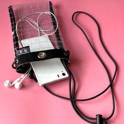 成人乙烯基包 [黑色] PVC 透明智慧型手機肩背 第6張的照片