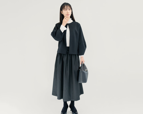 マディソンブルー スカート ロング丈 ミモレ丈 ジップフライ S 滲み 黒  