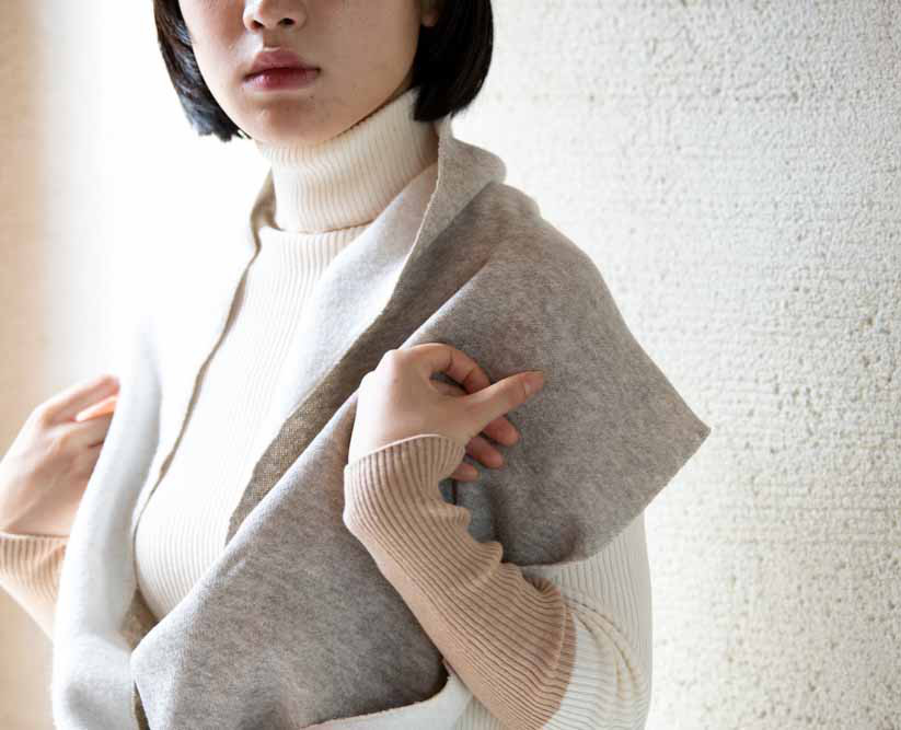 ヤク混起毛ニットスヌード【OrganicCottonの起毛ニット生地】