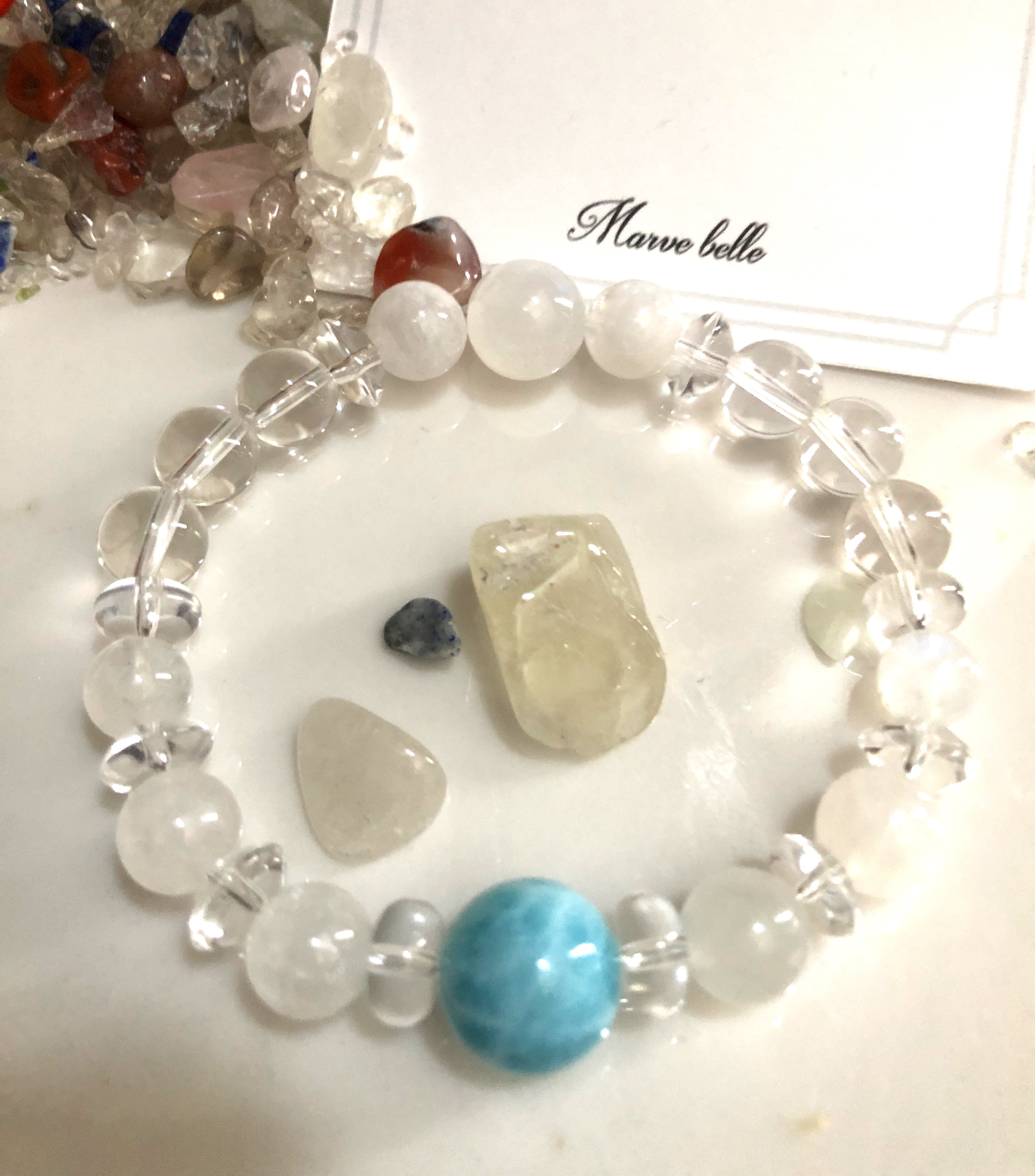 ◉(美粒)ラリマー/レインボームーン/ムーン ブレ   P-155-6