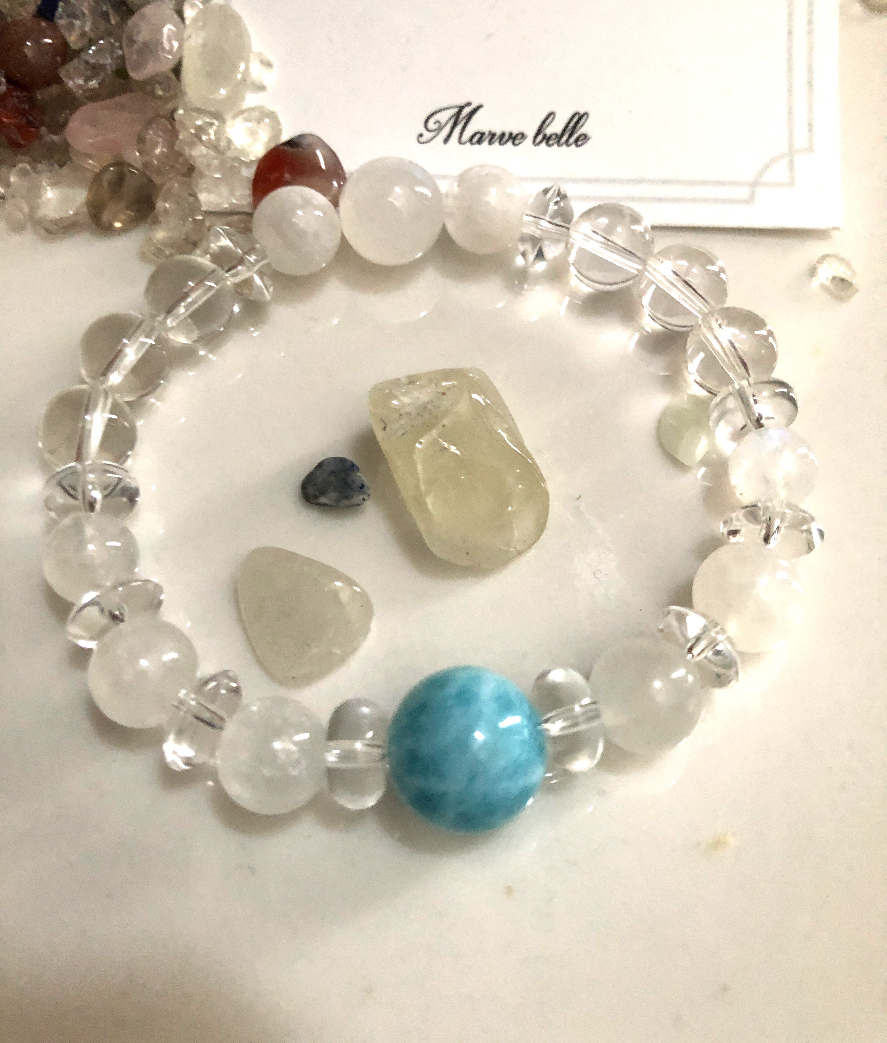 ◉(美粒)ラリマー/レインボームーン/ムーン ブレ   P-155-6