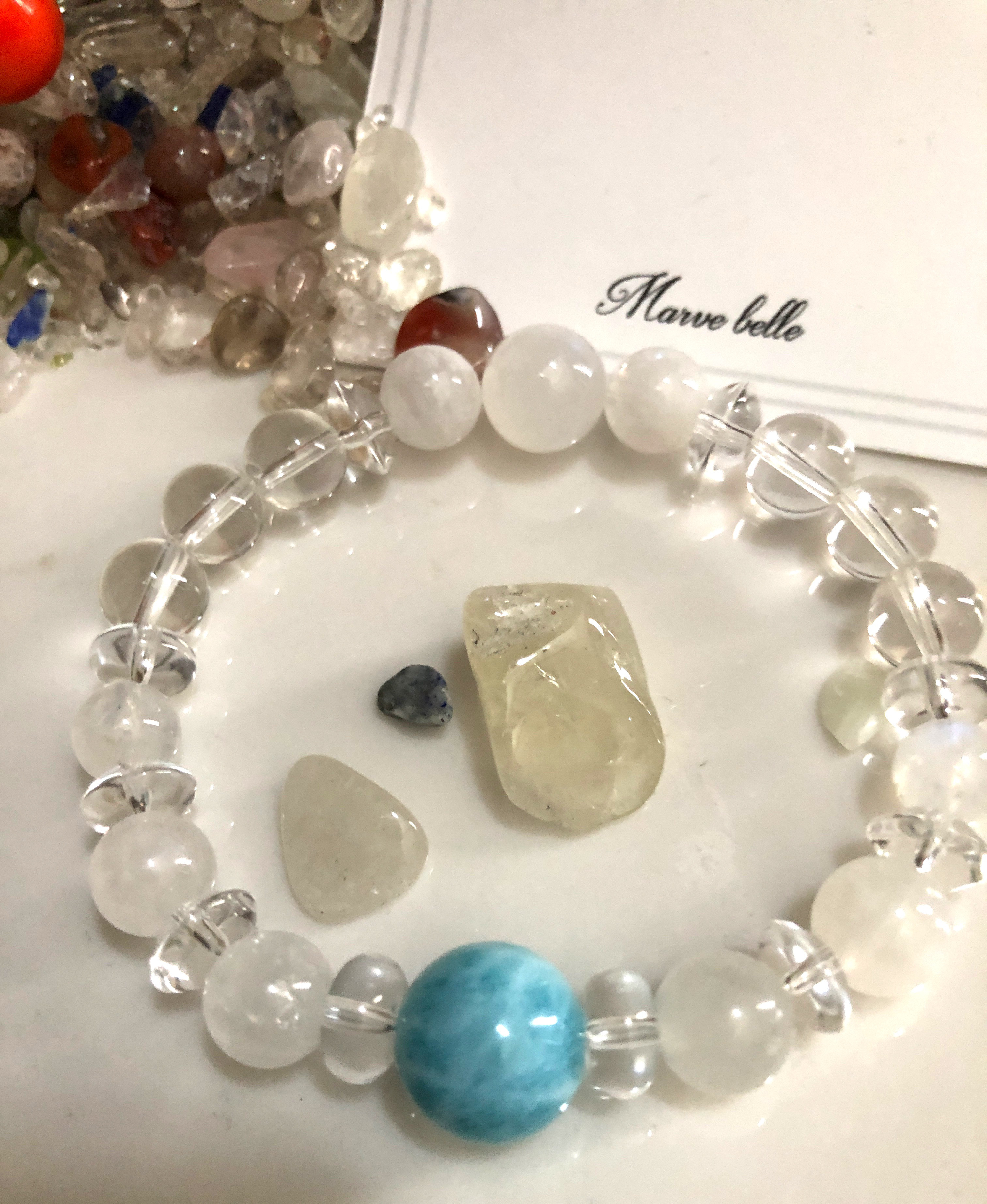 ◉(美粒)ラリマー/レインボームーン/ムーン ブレ   P-155-6