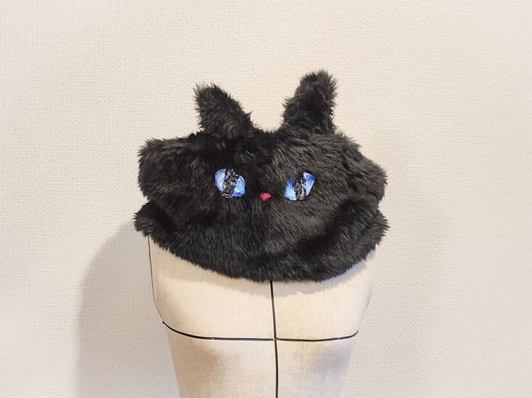 【黒猫ちゃんと夜のお散歩スヌード（オーダー可）】 6枚目の画像