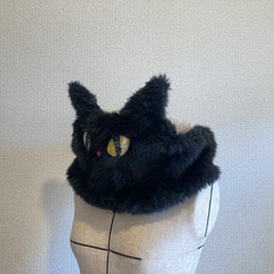 【黒猫ちゃんと夜のお散歩スヌード（オーダー可）】 4枚目の画像