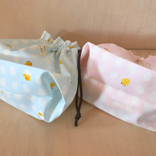 ひよこシリーズ 大きめ 巾着 弁当袋】おそろいで コップ袋 ランチョン