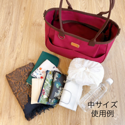 ♥️中♥️ころリボンバッグ　ショルダーバッグ　黒　2WAY 斜め掛け　倉敷帆布　トートバッグ　ファスナー開閉 13枚目の画像