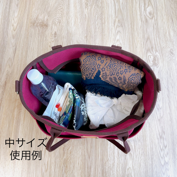 ♥️中♥️ころリボンバッグ　ショルダーバッグ　黒　2WAY 斜め掛け　倉敷帆布　トートバッグ　ファスナー開閉 14枚目の画像