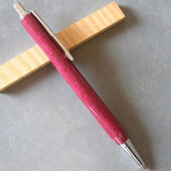 【パープルハート】木軸シャープペン　自然の鮮やかなピンク【即日発送】 2枚目の画像