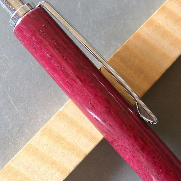 【パープルハート】木軸シャープペン　自然の鮮やかなピンク【即日発送】 8枚目の画像