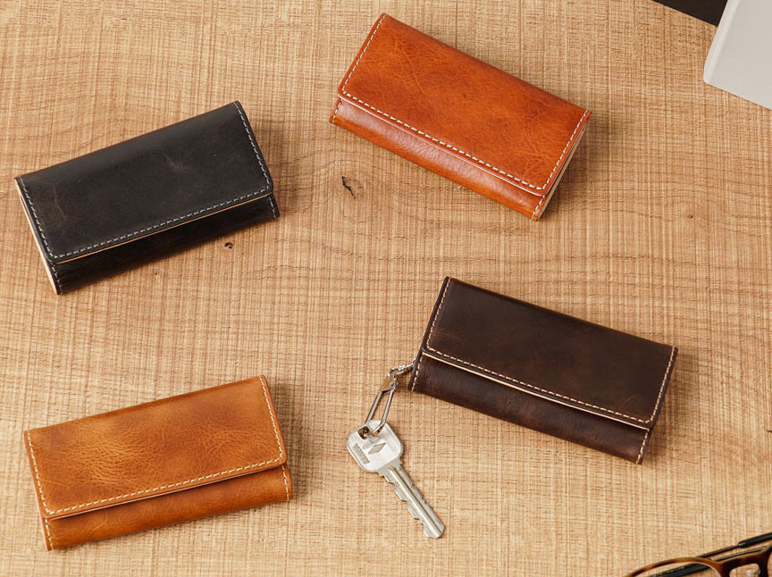 【刻印可】鍵5本分収納加納　シンプルな三つ折りキーケース　バグッダ　MH1191