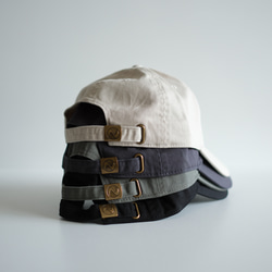 磚紋刺繡棉帽 / 黑色 第10張的照片
