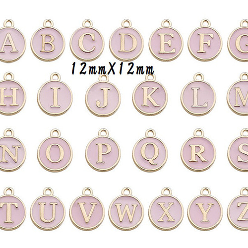 2個 イニシャル アルファベット 英文字 チャーム アクセサリーパーツ  