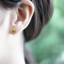 貝蒂娜 (Bettina) 6毫米大橄欖石14K鍍金耳環 第3張的照片