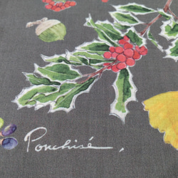 木の実 のハンカチ - コットン・すこし大きめ - スカーフにも 3枚目の画像