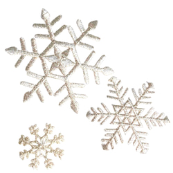 アップリケワッペン 雪印 スノーフレーク3枚セットシルバー ゆき 雪の結晶 冬 UI W-1150 1枚目の画像