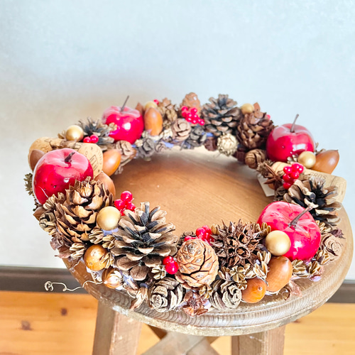 送料無料】木の実ざくざくリース リース アトリエこぐま 通販 4908347