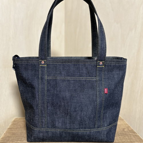 デニムリメイクトートバッグ　Lサイズ 20 デニムリメイク トートバッグの作り方 Denim remake I made a