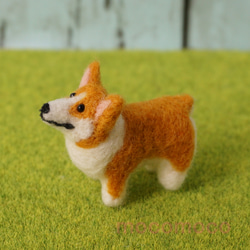 羊毛フェルト　コーギー　ハンドメイド 羊毛フェルト】100均コーギー作りました！【ダイソー新作
