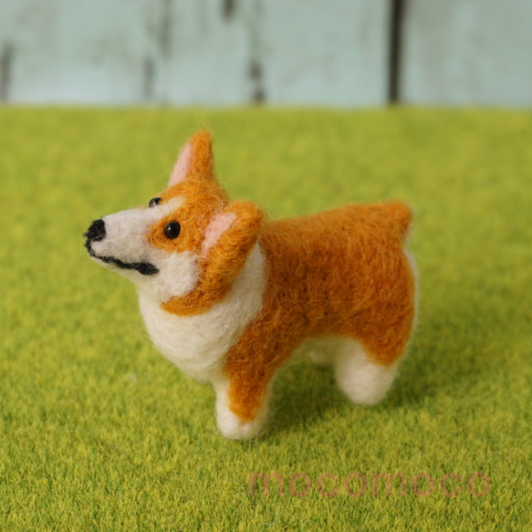 受注制作作品】もこもこマスコット・コーギーのキャラメルくん ☆羊毛