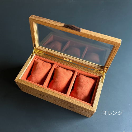 木製 びわ　専用ケース付き ☆人気商品☆ 木製 ウォッチケース3本用【WATCHcase-three sets