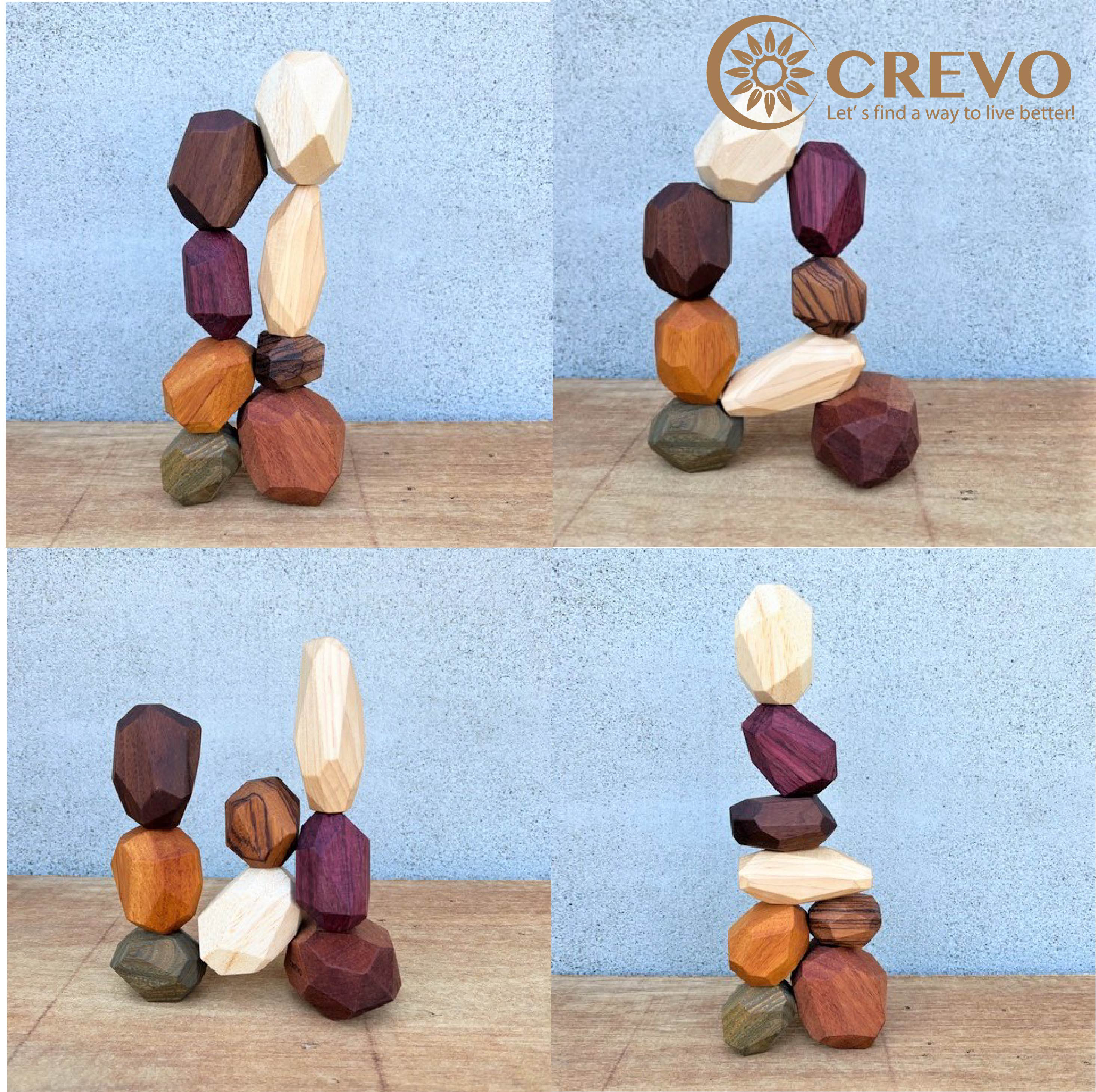 ☆人気商品☆ 世界一軽い木と重い木の入った積み木【BIG ROCk】広葉樹 ９個入※受注生産品