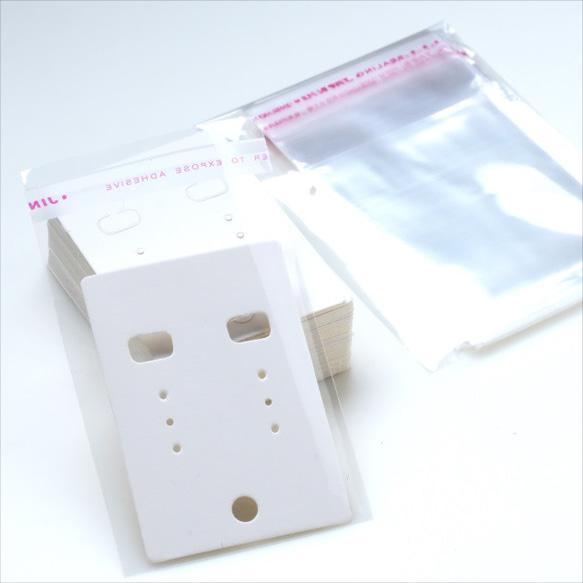 裱OPP袋50張 ★50×70mm/白色 White White Earring mount Earrings Packagin 第2張的照片