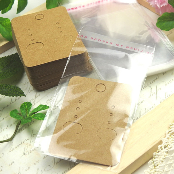 貼OPP袋50個 ★40×55mm/工藝★耳環貼 耳環貼 Packing Wrapping Accessory mount 第1張的照片